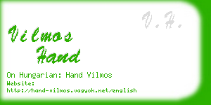 vilmos hand business card